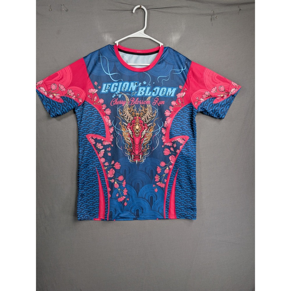 Legion of Bloom Cherry Blossom Run Dragon Jersey Unisex L Blue Pink SKU 8439